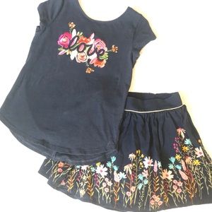 Navy blue floral Outfit 💐